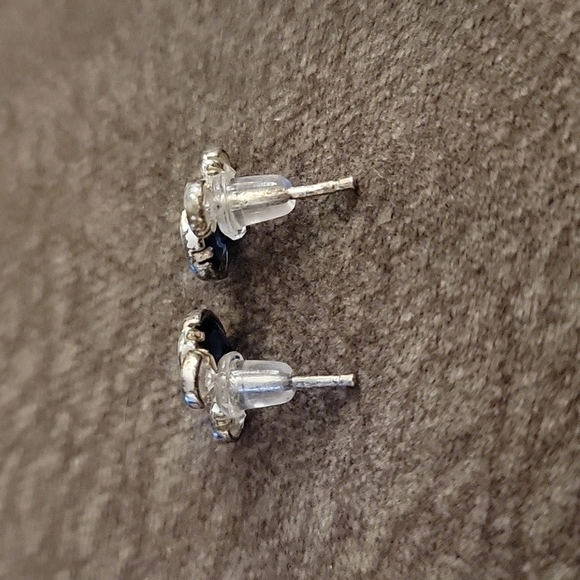 DISNEY Sterling 925 Blue Swarovski Crystal Mickey Mouse Earrings - Picture 4 of 5